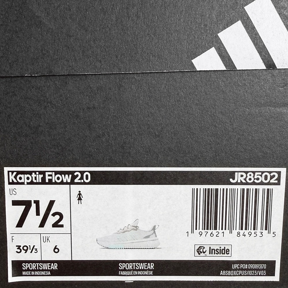 Adidas Kaptir Flow 2.0 Sneakers / Shoes - NEW Womens 7.5 Off White - #49378-OFCL - Picture 4 of 5